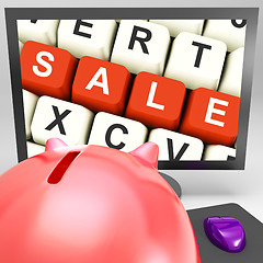 Image showing Sale Keys On Monitor Showing Special Promotions