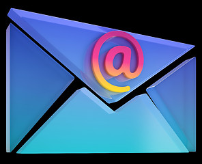 Image showing Envelope At Sign Shows Email on Web