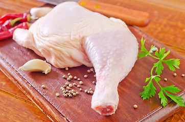 Image showing raw chicken leg