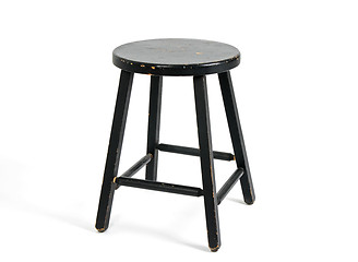 Image showing Painted black wooden stool