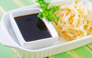 Image showing sprouts and soy sauce