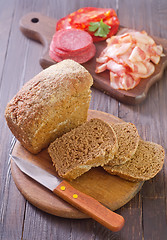 Image showing bread, salami and bacon