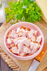 Image showing ingredients for salad, chicken and cheese