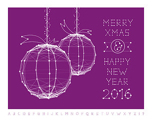 Image showing Christmas ball vector illustration and font