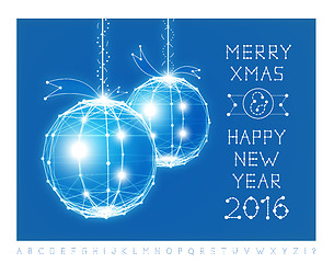 Image showing Christmas ball vector illustration and font