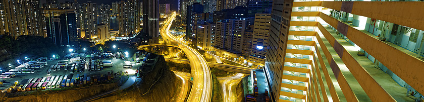 Image showing busy traffic night in finance urban