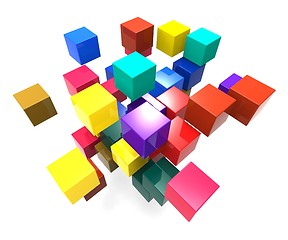 Image showing Exploding Blocks Showing Scattered Puzzle