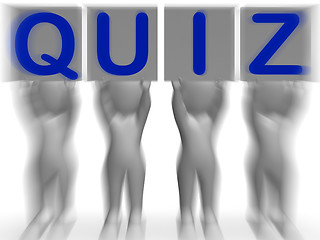 Image showing Quiz Placards Means Quiz Games Or Exams