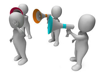 Image showing Loud Hailer Character Shows Megaphone Shouting Yelling And Bully