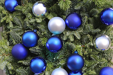 Image showing Blue Christmas Baubles