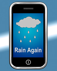 Image showing Rain Again On Phone Shows Wet  Miserable Weather