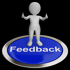 Image showing Feedback Button Shows Opinion Evaluation And Surveys