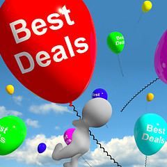 Image showing Best Deals Balloons Represents Bargains Or Discounts