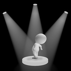 Image showing White Spotlights On Character Highlighting Fame And Performance