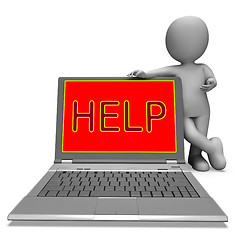 Image showing Help On Laptop Shows Helping Customer Service Helpdesk Or Suppor