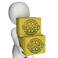 Image showing Fifty Percent Off Boxes Show 50 Reduced Price
