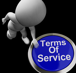 Image showing Terms Of Service Button Shows Websites Agreement And Conditions