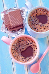 Image showing cocoa drink and chocolate