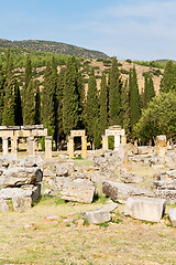 Image showing   the roman temple    old   construction in  