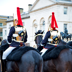 Image showing in london england horse and cavalry for    the queen