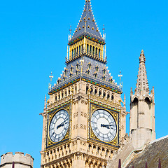 Image showing london big ben and historical old construction england  aged cit