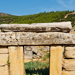 Image showing and the roman temple history pamukkale    old construction in as