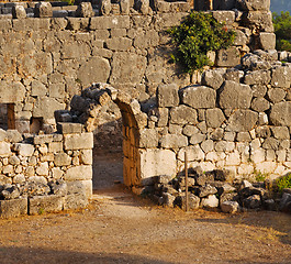 Image showing  ruins stone and theatre in  antalya  arykanda turkey asia sky a