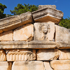 Image showing  ruins stone and theatre in  antalya  arykanda turkey asia sky a