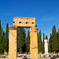 Image showing and the roman temple history pamukkale    old construction in as