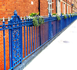 Image showing old window in europe london  red brick wall     and      histori