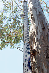 Image showing tall flood marker