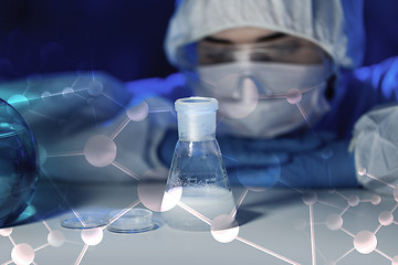 Image showing close up of scientist making test in lab