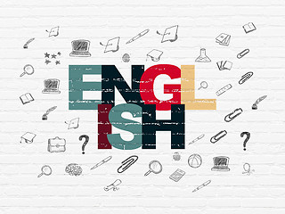 Image showing Education concept: English on wall background