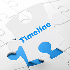 Image showing Timeline concept: Timeline on puzzle background