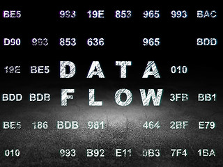 Image showing Data concept: Data Flow in grunge dark room