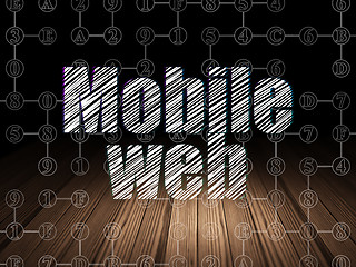 Image showing Web development concept: Mobile Web in grunge dark room