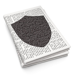 Image showing Security concept: Shield on Newspaper background