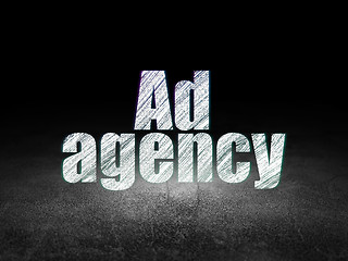 Image showing Advertising concept: Ad Agency in grunge dark room