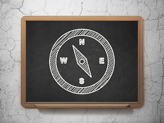 Image showing Tourism concept: Compass on chalkboard background