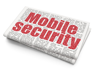 Image showing Security concept: Mobile Security on Newspaper background