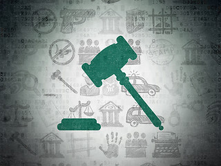 Image showing Law concept: Gavel on Digital Paper background