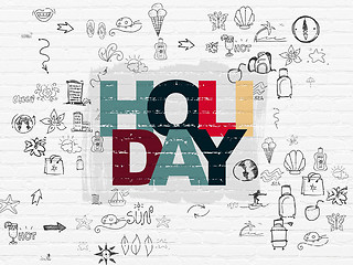 Image showing Vacation concept: Holiday on wall background