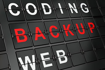Image showing Software concept: Backup on airport board background
