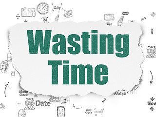 Image showing Time concept: Wasting Time on Torn Paper background