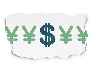 Image showing Currency concept: dollar icon on Torn Paper background