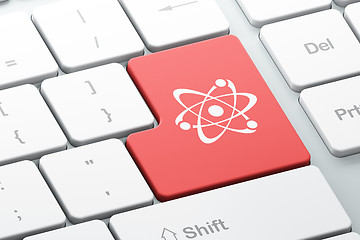 Image showing Science concept: Molecule on computer keyboard background