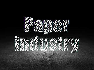 Image showing Manufacuring concept: Paper Industry in grunge dark room