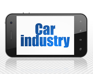 Image showing Industry concept: Smartphone with Car Industry on display