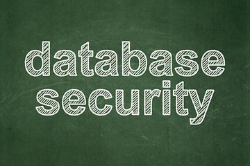 Image showing Security concept: Database Security on chalkboard background