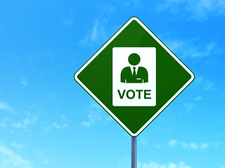 Image showing Political concept: Ballot on road sign background